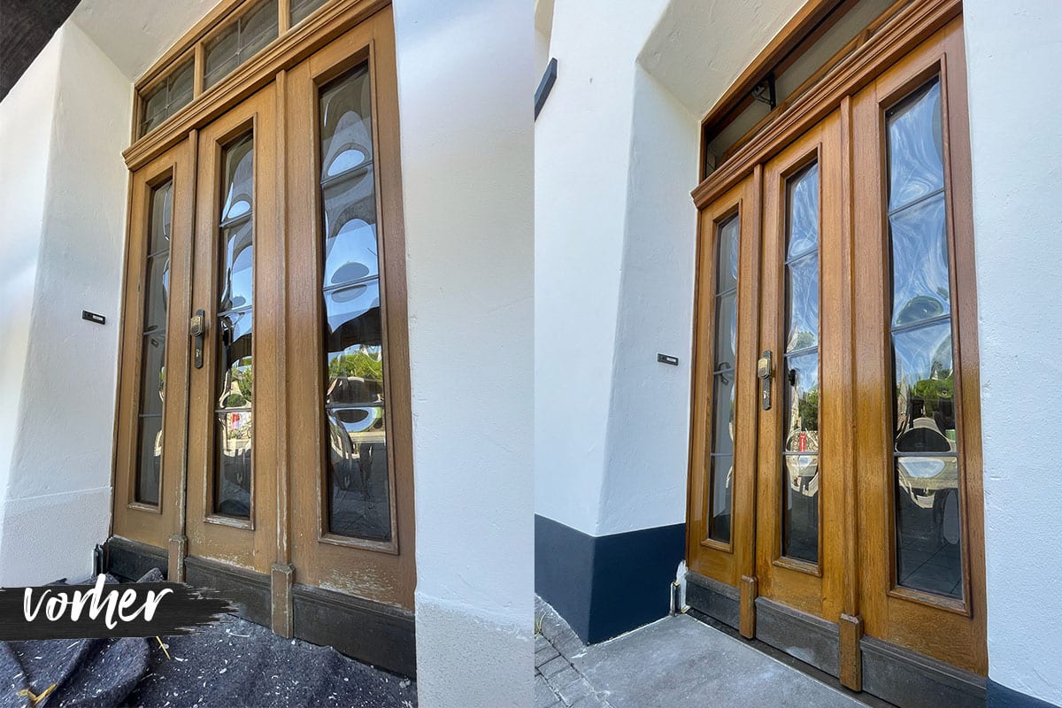 Vorher und Nachher einer Haustür