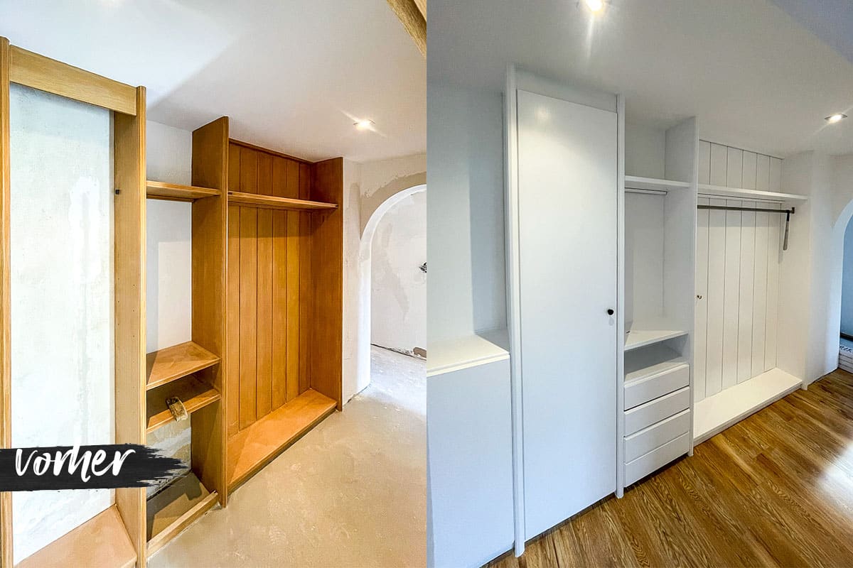 Vorher und Nachher eines Flurmöbels